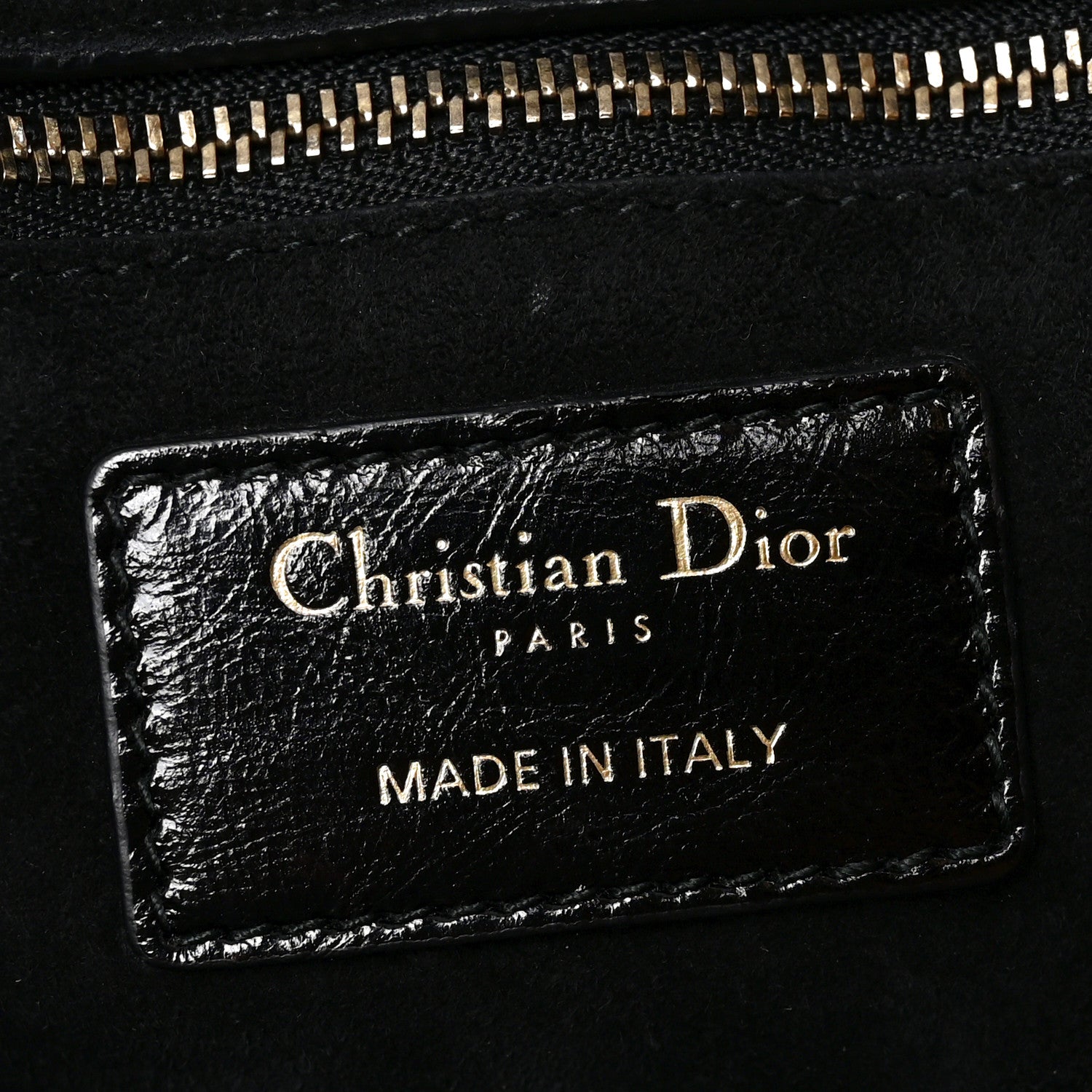 Christian Dior Crinkled Patent Cannage Large Lady Dior Black 6 of 10