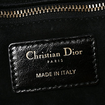 Christian Dior Crinkled Patent Cannage Large Lady Dior Black 6 of 10