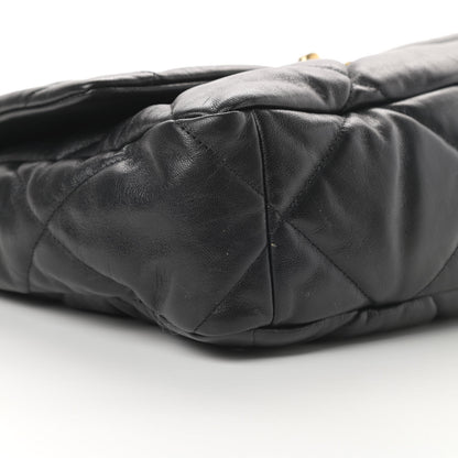Chanel Goatskin Quilted Large 19 Flap Black 9 of 12