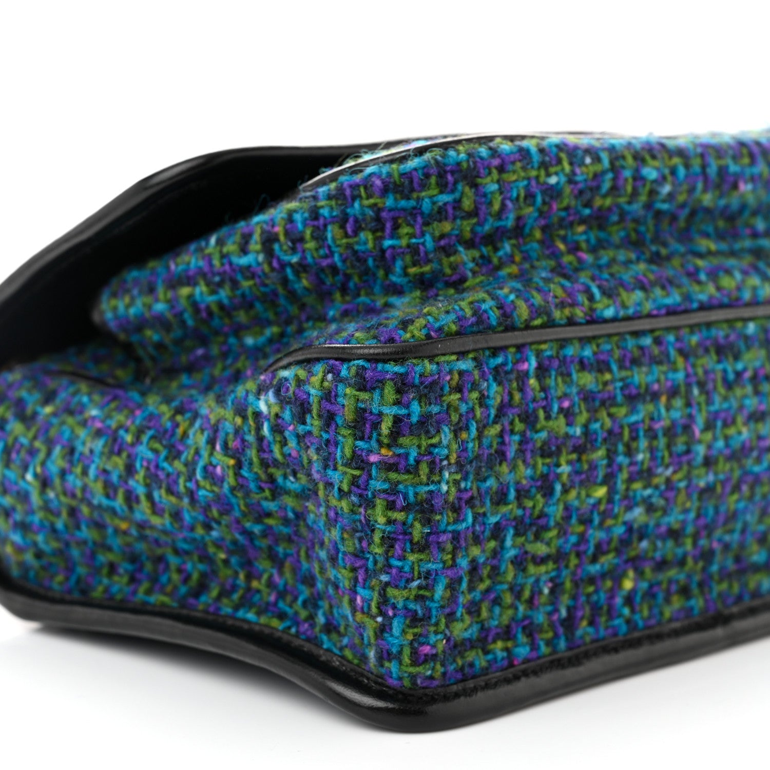 Saint Laurent Tweed Calfskin Matelasse Monogram Baby Niki Chain Satchel Blue 9 of 10
