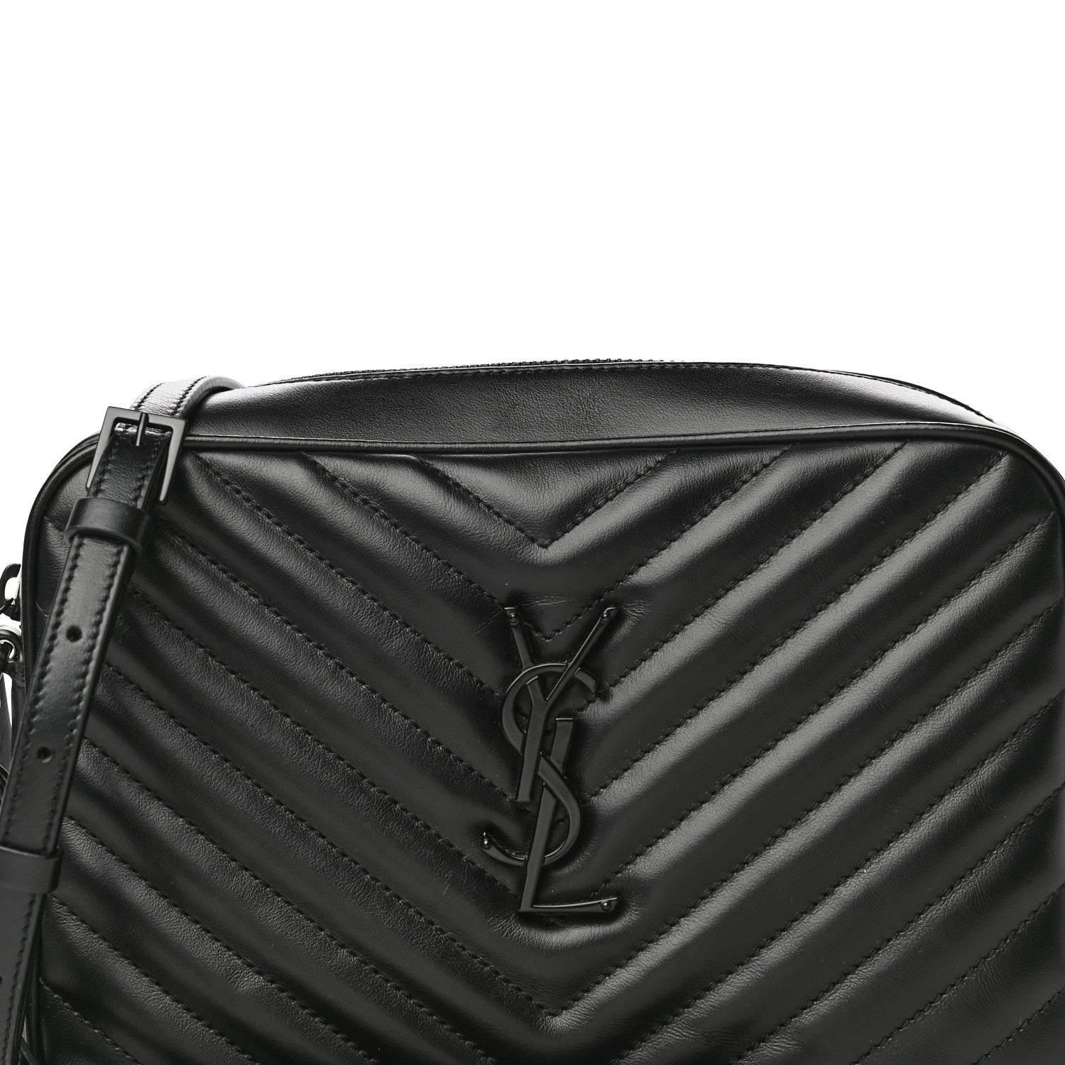 Saint Laurent Calfskin Matelasse Monogram Lou Camera Bag Black 7 of 15