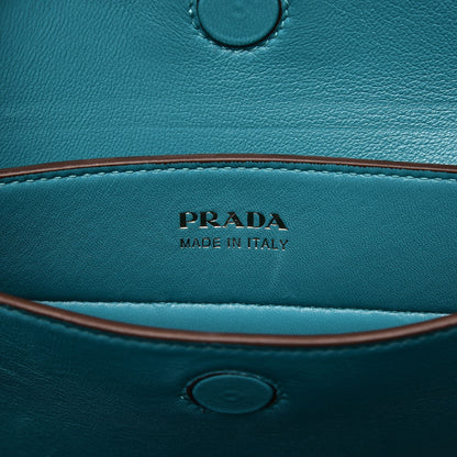 Prada Saffiano Cuir Medium Double Bag Cannella Turquoise 7 of 8