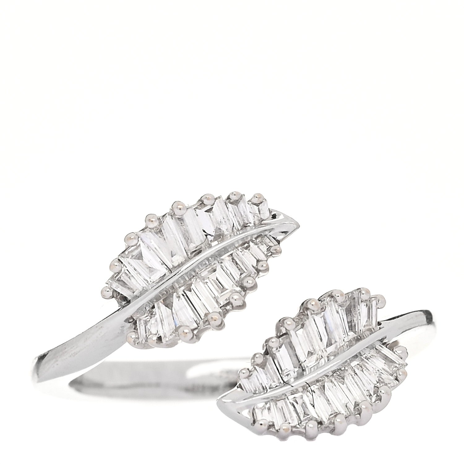 Anita Ko 18K White Gold Diamond Small Palm Leaf Ring 44 3 1 of 6
