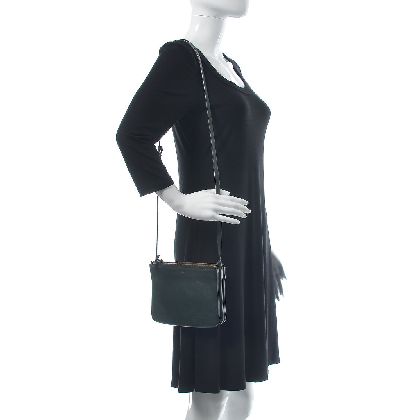 Lambskin Small Trio Crossbody Bag Dark Green