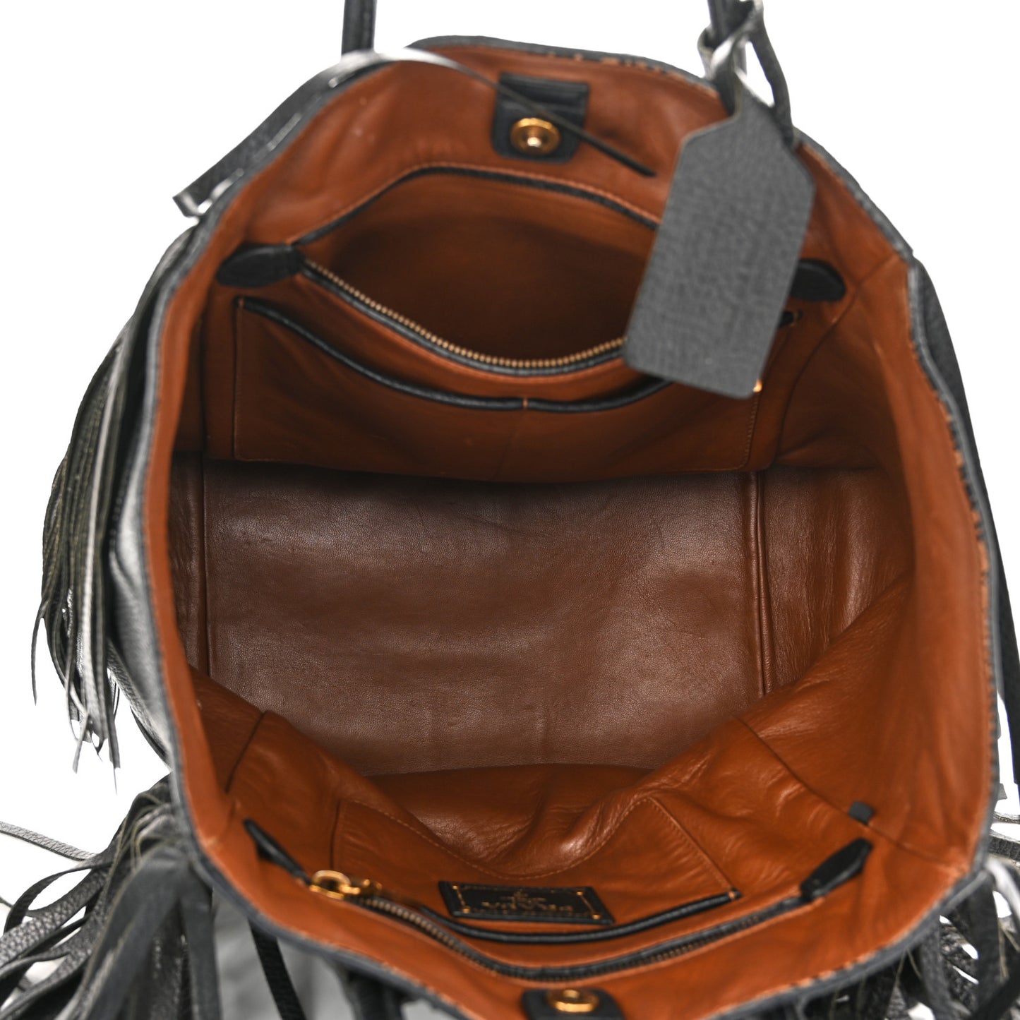 Cervo Deerskin Fringe Tote Black