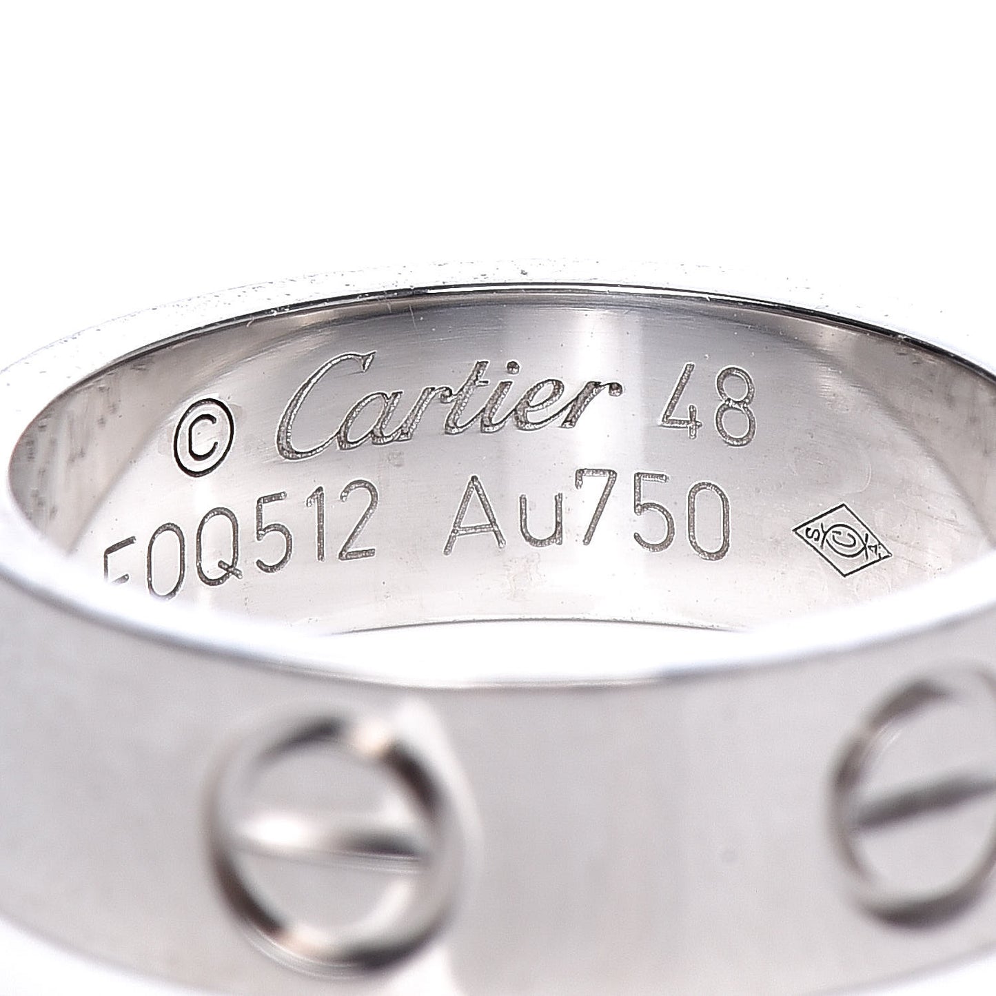 18K White Gold 5.5mm LOVE Ring 48 4.5