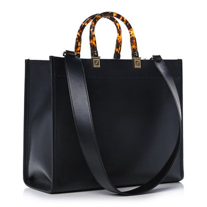 Fendi Vitello King Plexiglass Medium Fendi Sunshine Shopper Tote Black 3 of 10