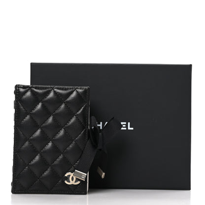 Chanel Lambskin Quilted Book Card Holder Black 10 of 10