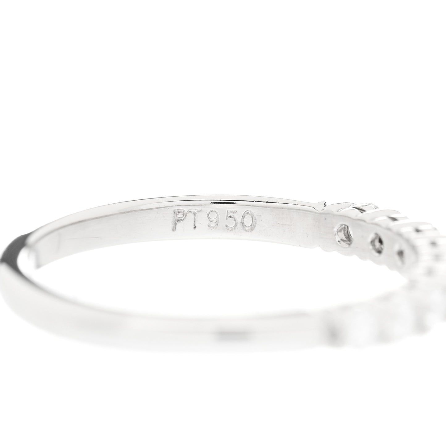 Platinum Diamond .27ct 2.2mm Half Circle Embrace Band Ring 50 5.5