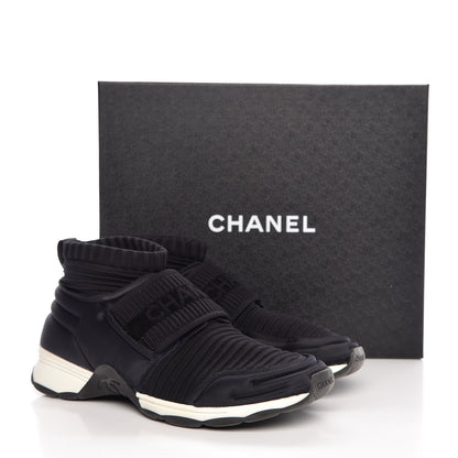 Chanel Stretch Fabric CC Sneakers 36 Black 8 of 8