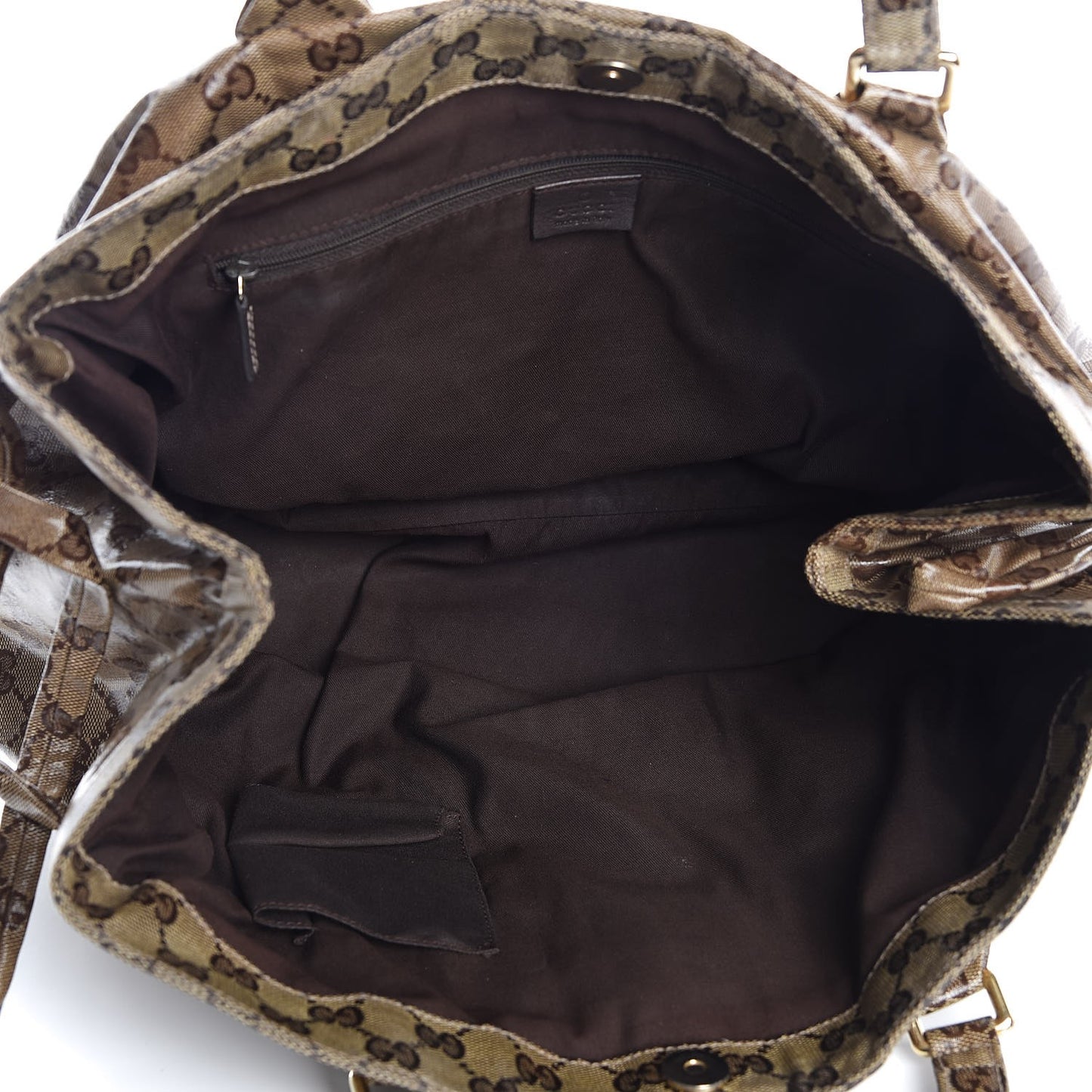 Crystal Monogram Medium Web Tote Brown