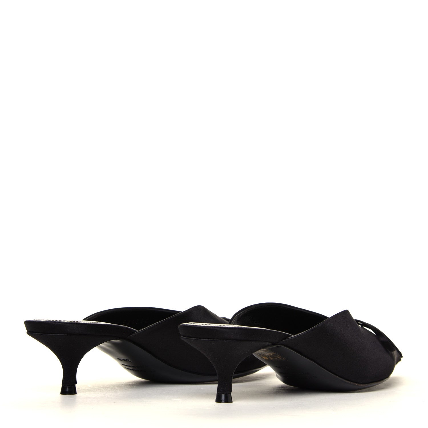 Balenciaga Satin Pointed Toe Knife 40mm Mules 38.5 Black 3 of 7