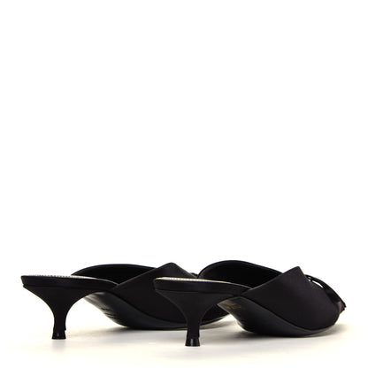 Balenciaga Satin Pointed Toe Knife 40mm Mules 38.5 Black 3 of 7