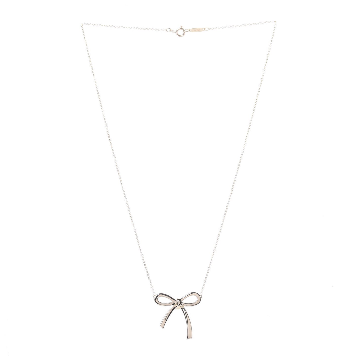18K Yellow Gold Medium Bow Pendant Necklace