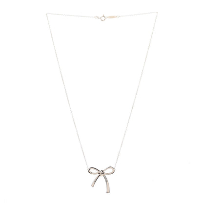 Tiffany 18K Yellow Gold Medium Bow Pendant Necklace 3 of 4