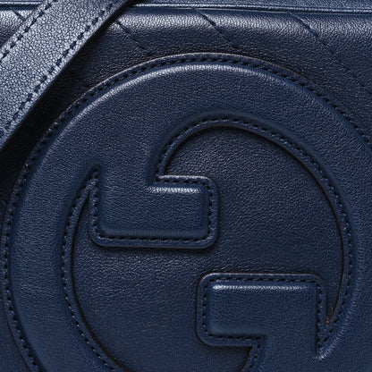 Gucci Sakai Be Green Calfskin Diagonal Stitched Small Blondie Shoulder Bag Blue Agata 8 of 11