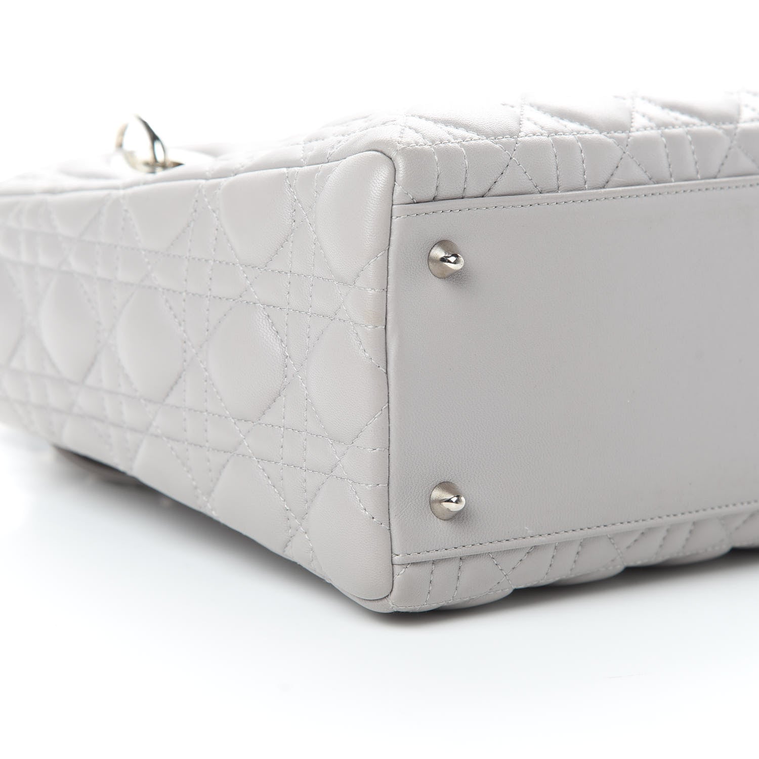 Christian Dior Lambskin Cannage Medium Lady Dior Grey 9 of 13
