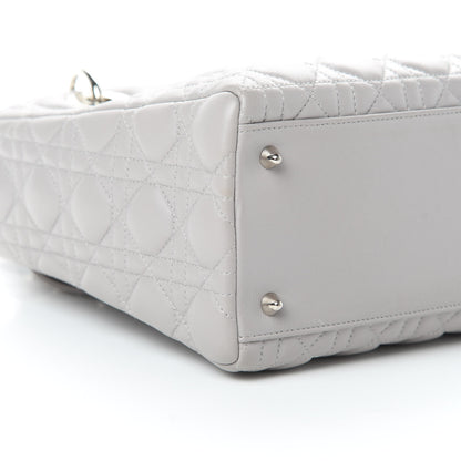 Christian Dior Lambskin Cannage Medium Lady Dior Grey 9 of 13