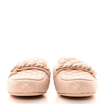 Chanel Lambskin Quilted Chain CC Mules 37.5 Light Pink 2 of 13