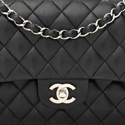 Chanel Lambskin Quilted Medium Double Flap Black 8 of 13