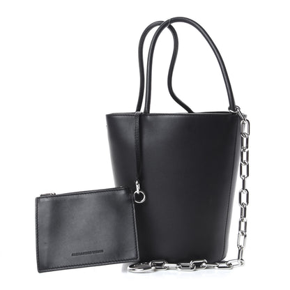 Alexander Wang Calfskin Roxy Large Chain Bucket Black Silver Hardware 10 of 10