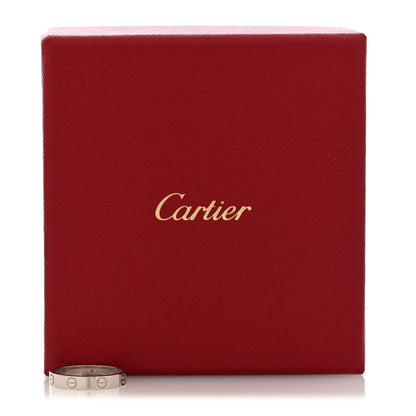 Cartier 18K White Gold 3.5mm LOVE Wedding Band Ring 56 7.5 5 of 5