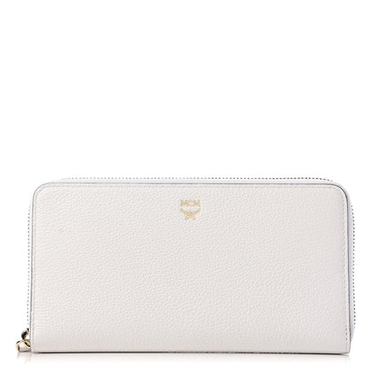MCM Calfskin Fontanellas Park Avenue Milla Zip Around Wallet White 1 of 8