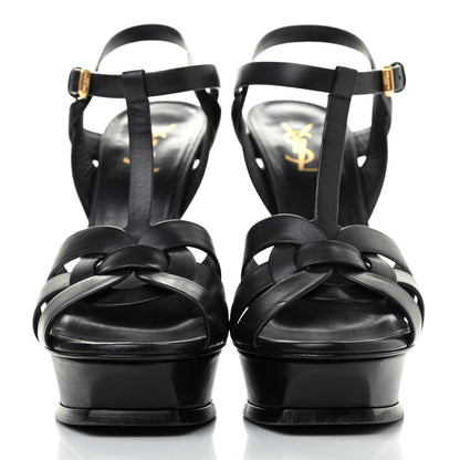 Saint Laurent Calfskin Tribute 105 Platform Sandals 40 Black 2 of 4
