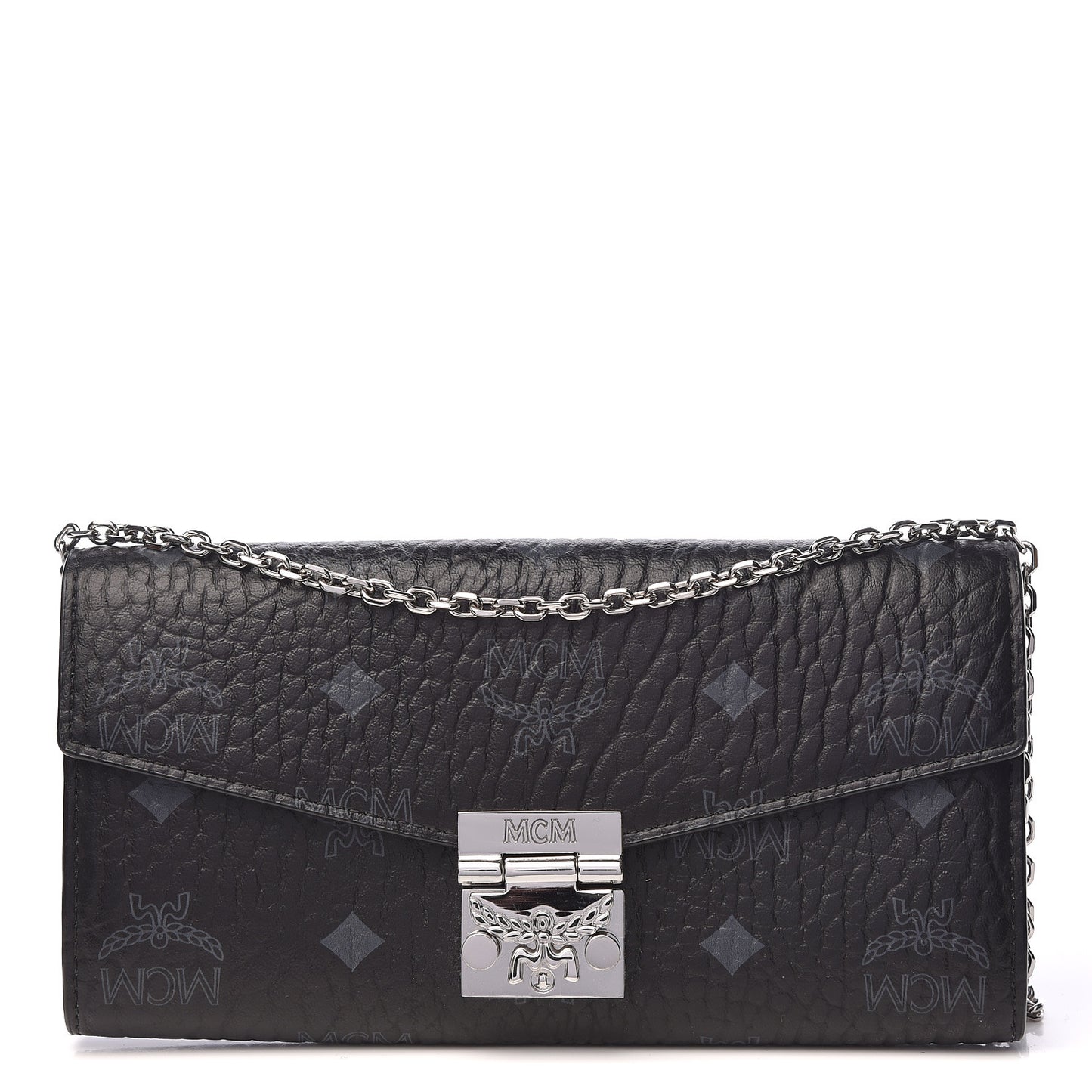 Visetos Large Patricia Wallet On Chain Black