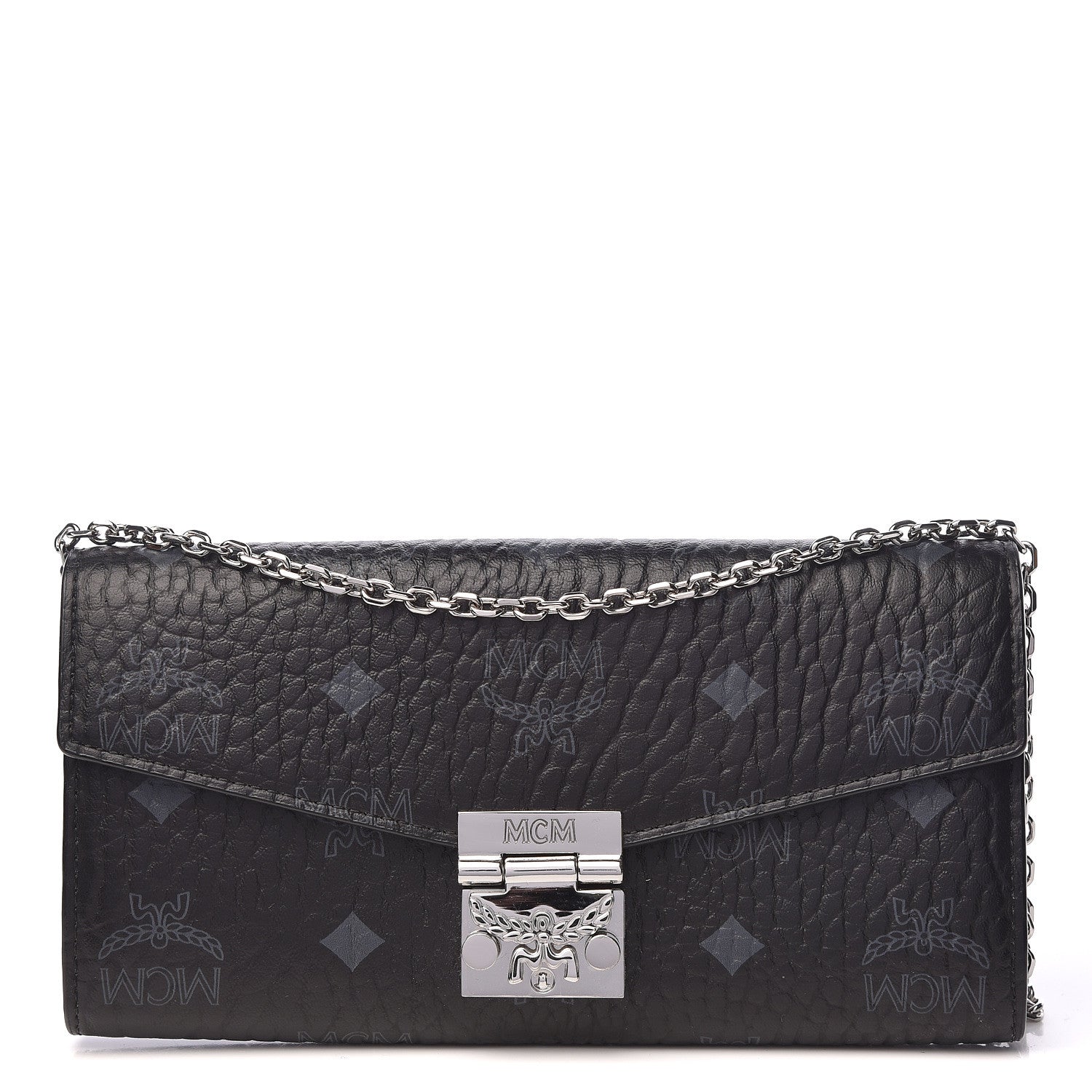 MCM Visetos Large Patricia Wallet On Chain Black 1 of 10