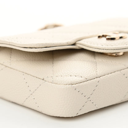 Chanel Caviar Quilted Mini Chain Belt Bag White 10 of 12