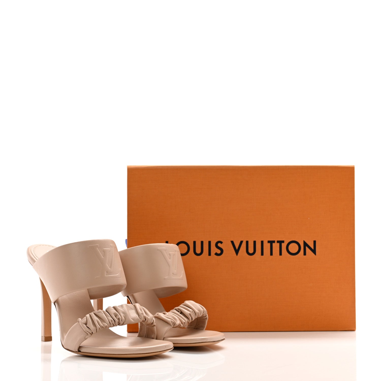 Louis Vuitton Lambskin Drapy Heel Mules 41 Beige 12 of 12
