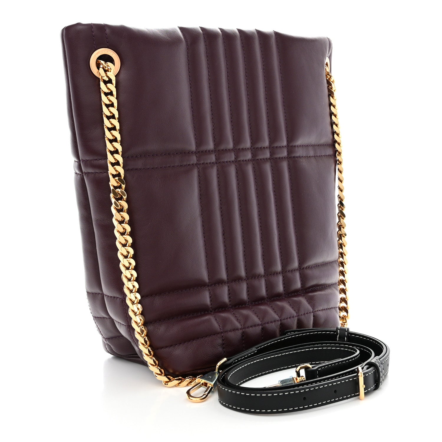 Burberry Lambskin Quilted Small Lola Bucket Bag Deep Maroon 3 of 11