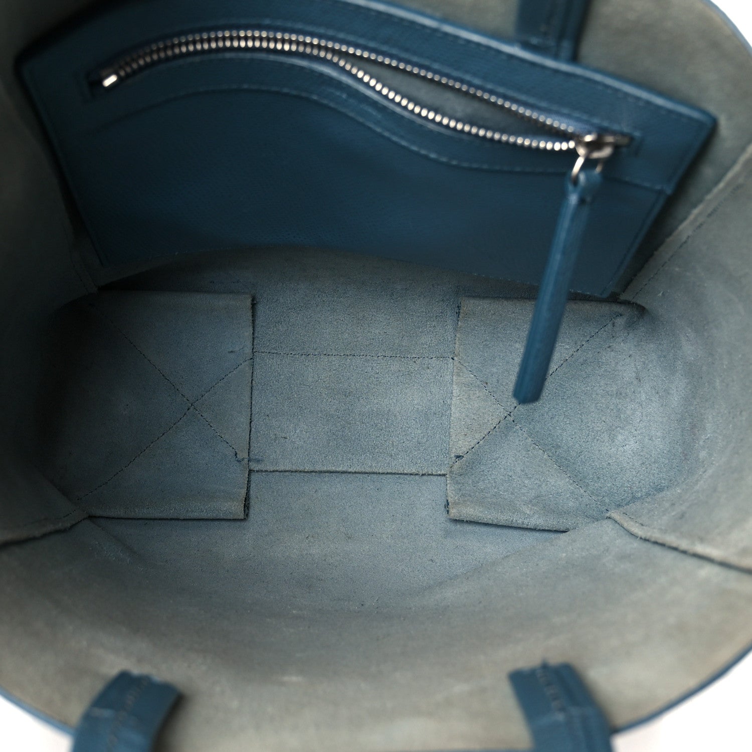 Celine Grained Calfskin Small Vertical Cabas Slate Blue 5 of 9