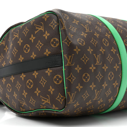 Louis Vuitton Monogram Macassar Keepall Bandouliere 50 Minty Green 8 of 11