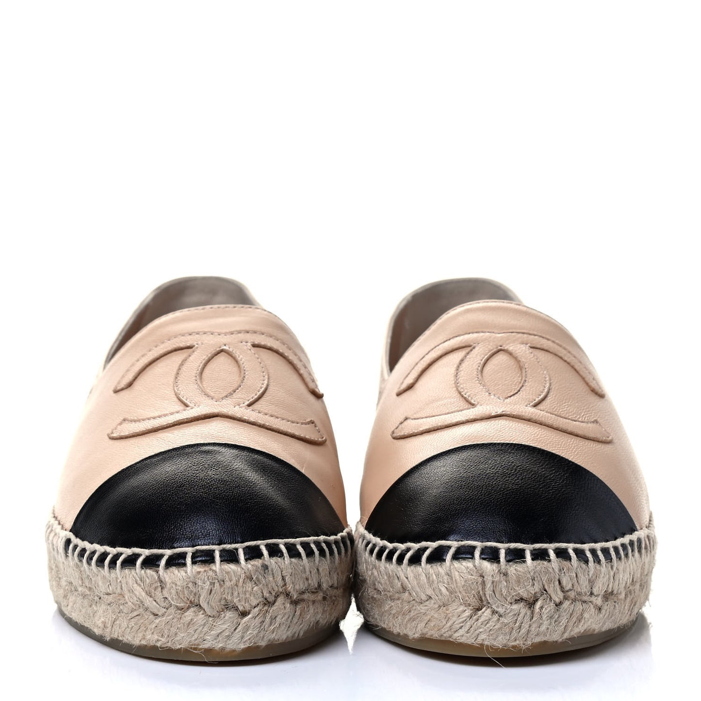 Lambskin CC Espadrilles 38 Beige Black