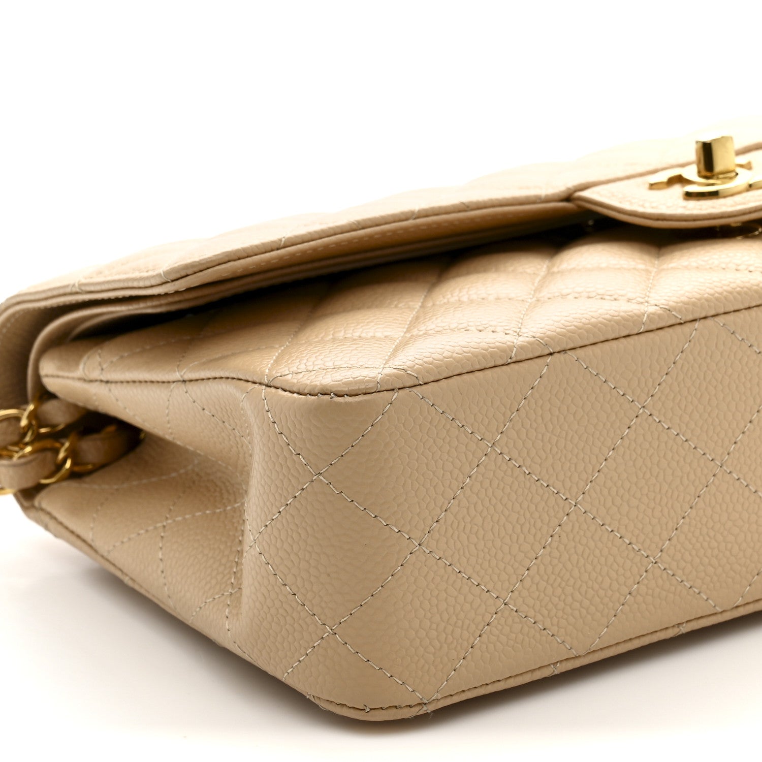 Chanel Caviar Quilted Medium Double Flap Beige 9 of 11