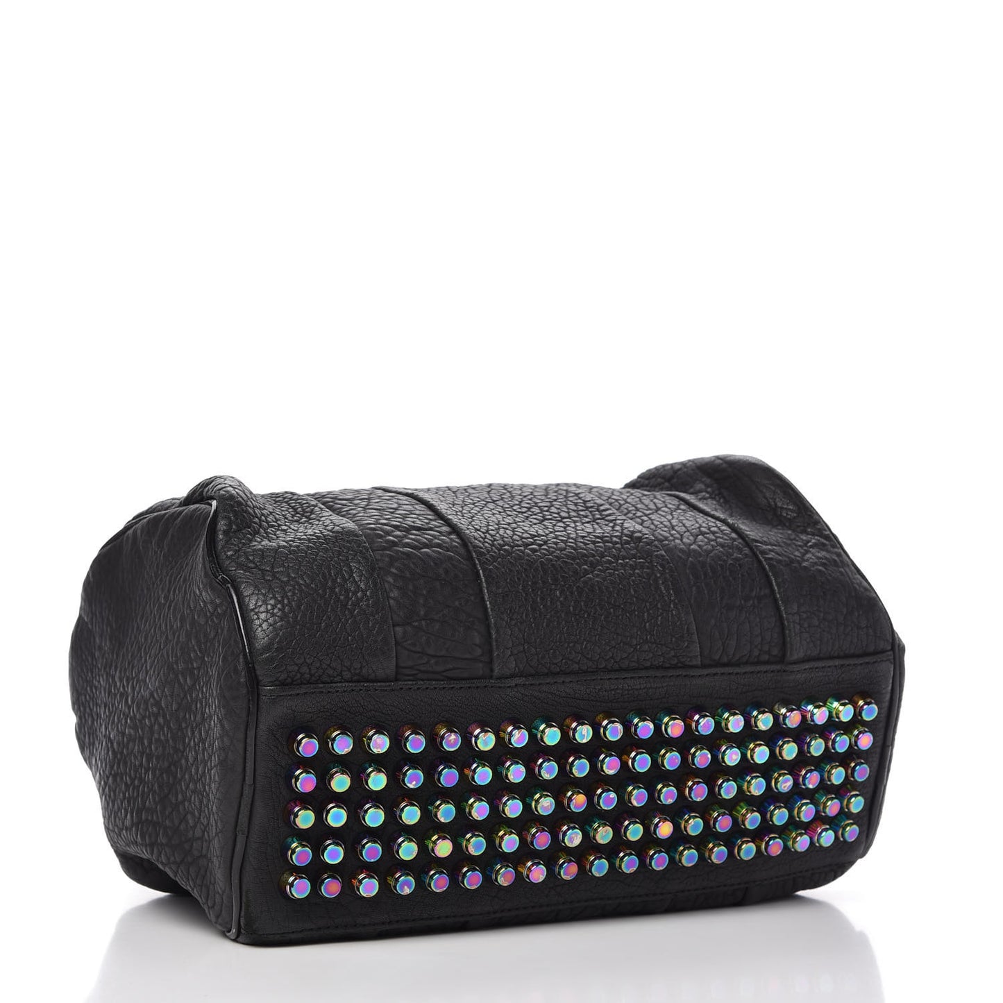 Pebbled Lambskin Rocco Matte Black Iridescent Hardware