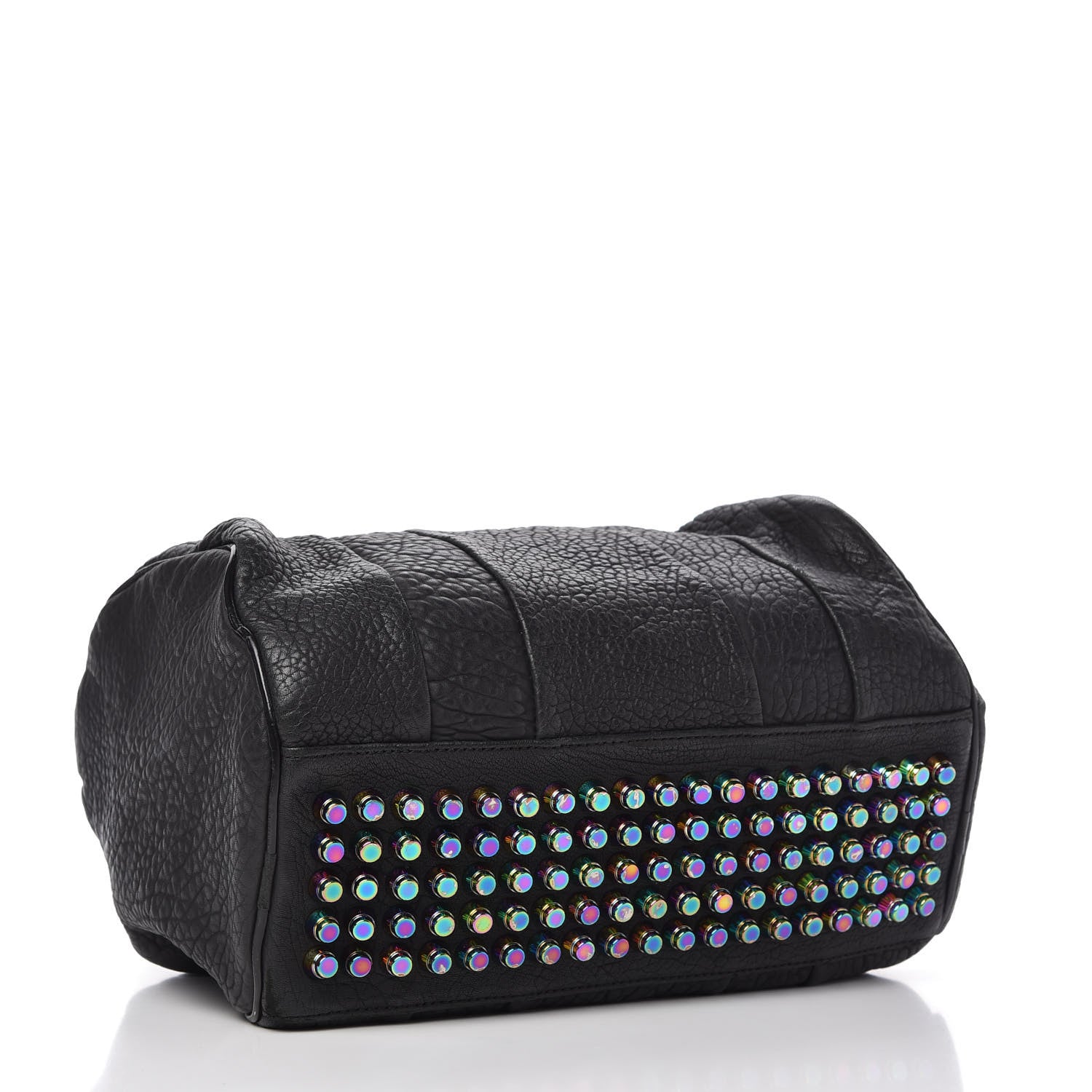 Alexander Wang Pebbled Lambskin Rocco Matte Black Iridescent Hardware 4 of 8