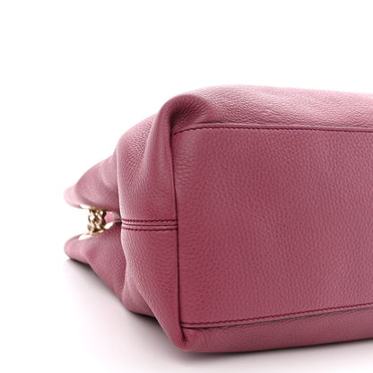 Gucci Pebbled Calfskin Medium Soho Chain Shoulder Bag Peonia Flower 9 of 11