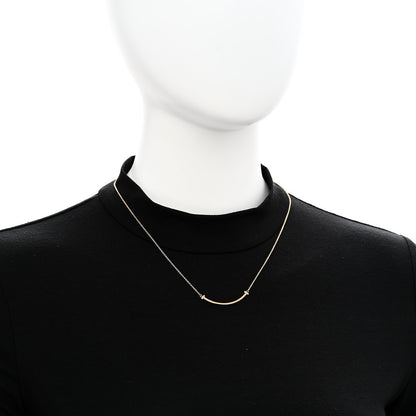 Tiffany 18K Yellow Gold Small T Smile Pendant Necklace 2 of 6