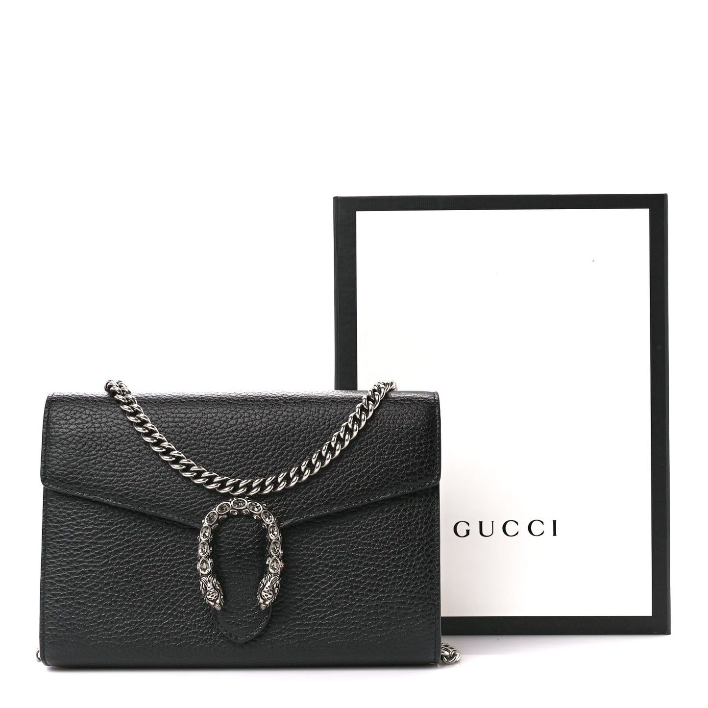 Calfskin Mini Dionysus Chain Wallet Black