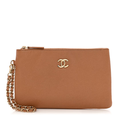 Chanel Caviar CC Wrist Pouch Beige 1 of 4