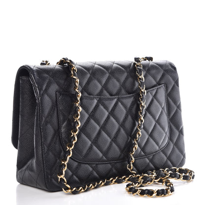 Chanel Caviar Quilted Jumbo Single Flap Black 3 of 9
