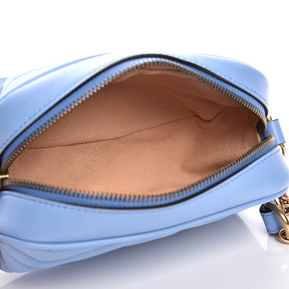 Gucci Calfskin Matelasse Mini GG Marmont Chain Shoulder Bag Clear Sky Blue 5 of 7