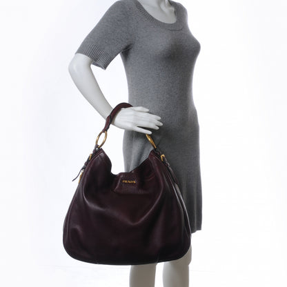 Prada Vitello Daino Hobo Amaranto 2 of 8