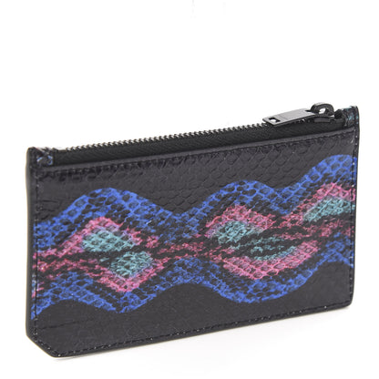 Saint Laurent Snakeskin 5 Fragments Zip Pouch Card Holder Black 2 of 7