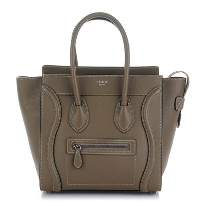 Celine Drummed Calfskin Micro Luggage Souris 1 of 9