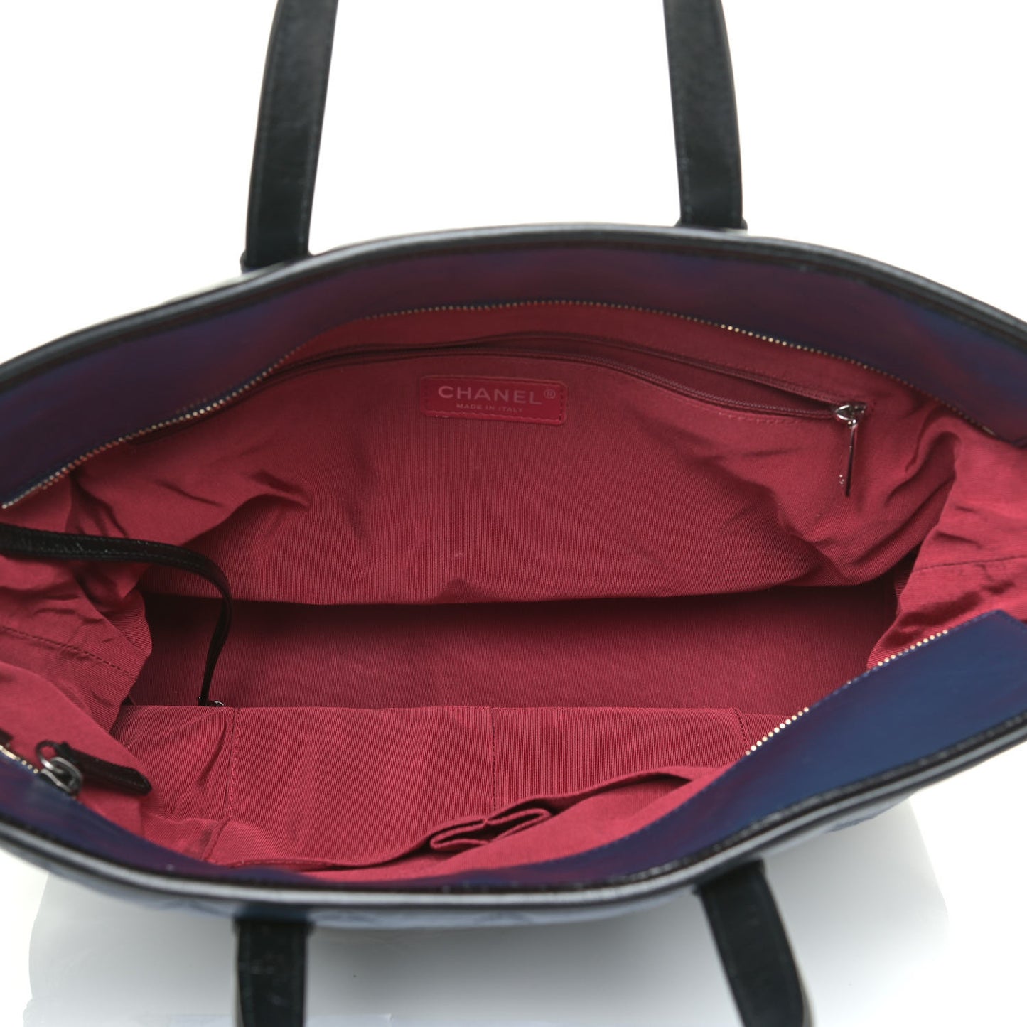 Aged Calfskin Quilted Large Gabrielle Shopping Tote Navy Black