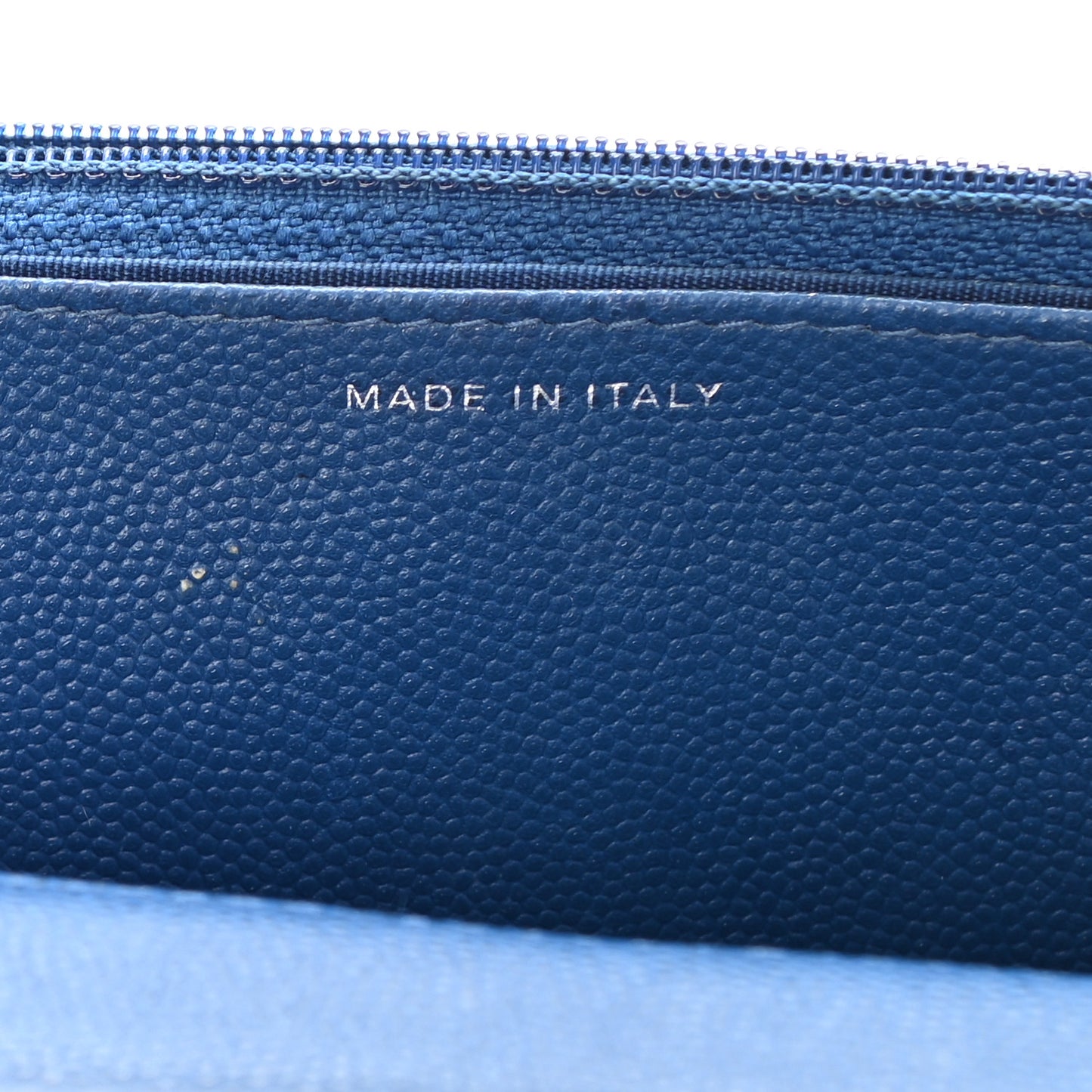 Caviar Quilted Boy Wallet On Chain WOC Blue